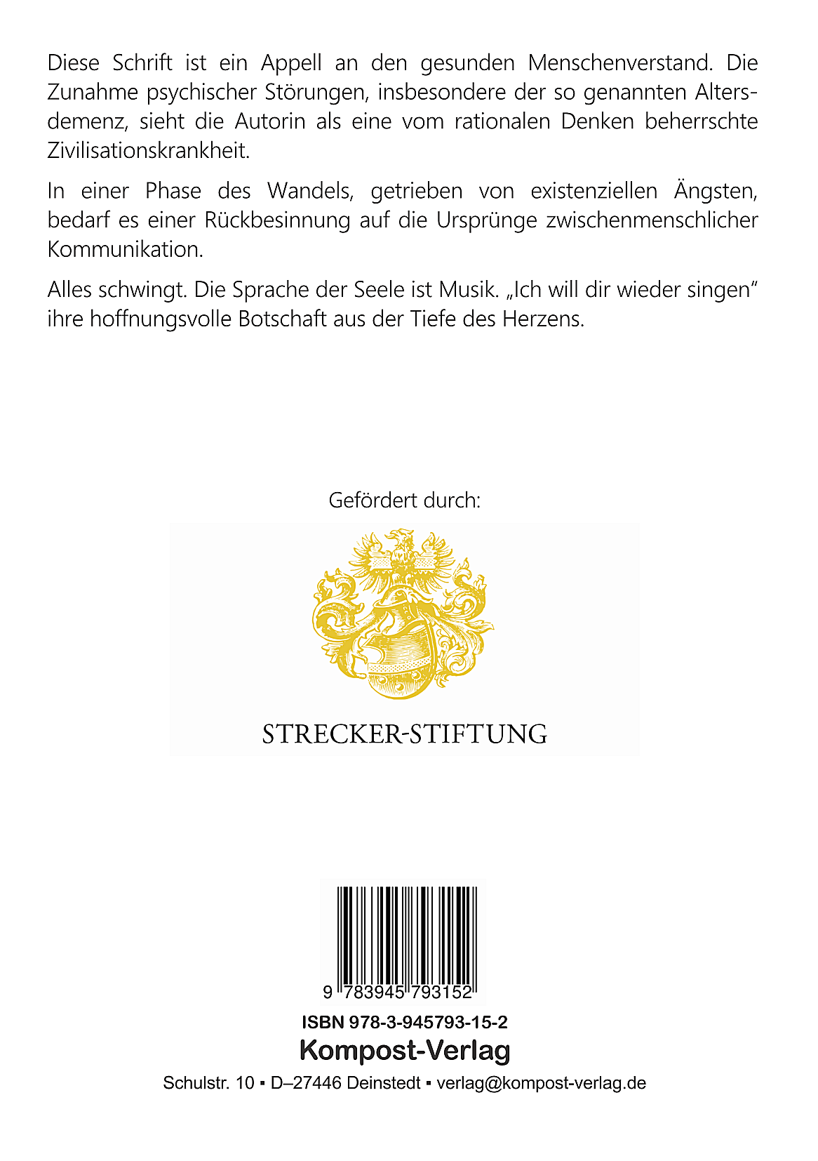 Ich will dir wieder singen